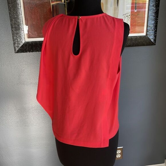 RACHEL Rachel Roy watermelon Crepe Cascade Ruffle Blouse. New. Size 6. - Picture 5 of 8